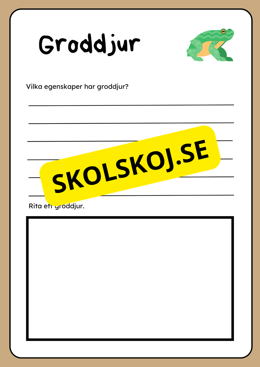 Klassificering av djur - Fakta och uppgifter - Åk 3 - 6