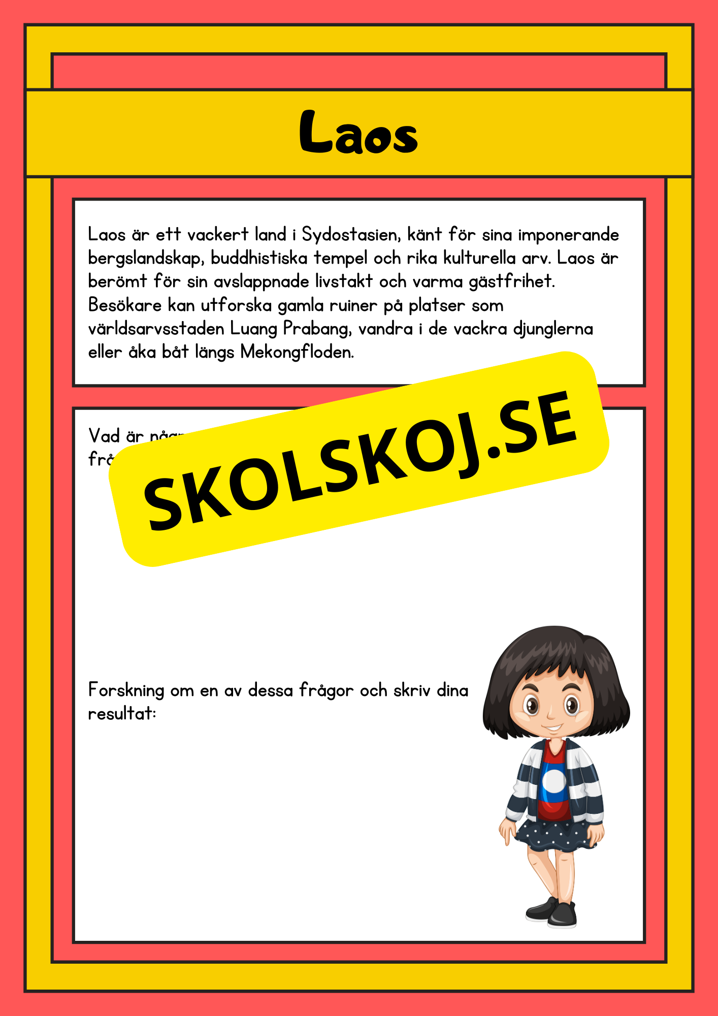 Upptäck världen - Fakta och läsförståelse - 29 sidor