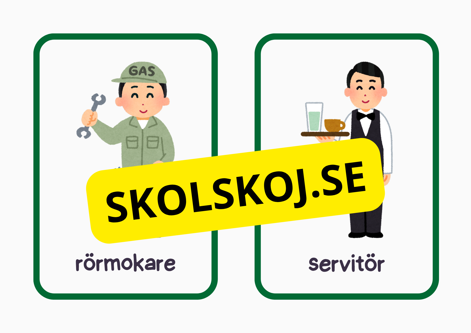 Flashkort - Tema yrke - A5 format