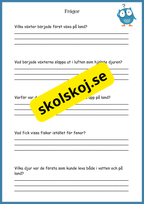 Livets fantastiska resa på jorden - Fakta + frågor - Åk 4 - 6