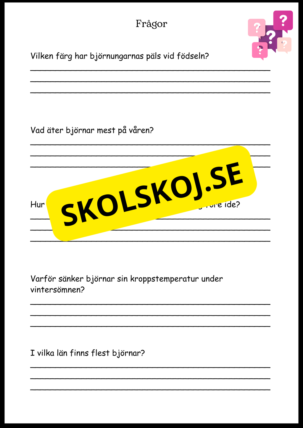 Sveriges landskapsdjur - Häfte - Årskurs 4 - 6 (17 sidor)