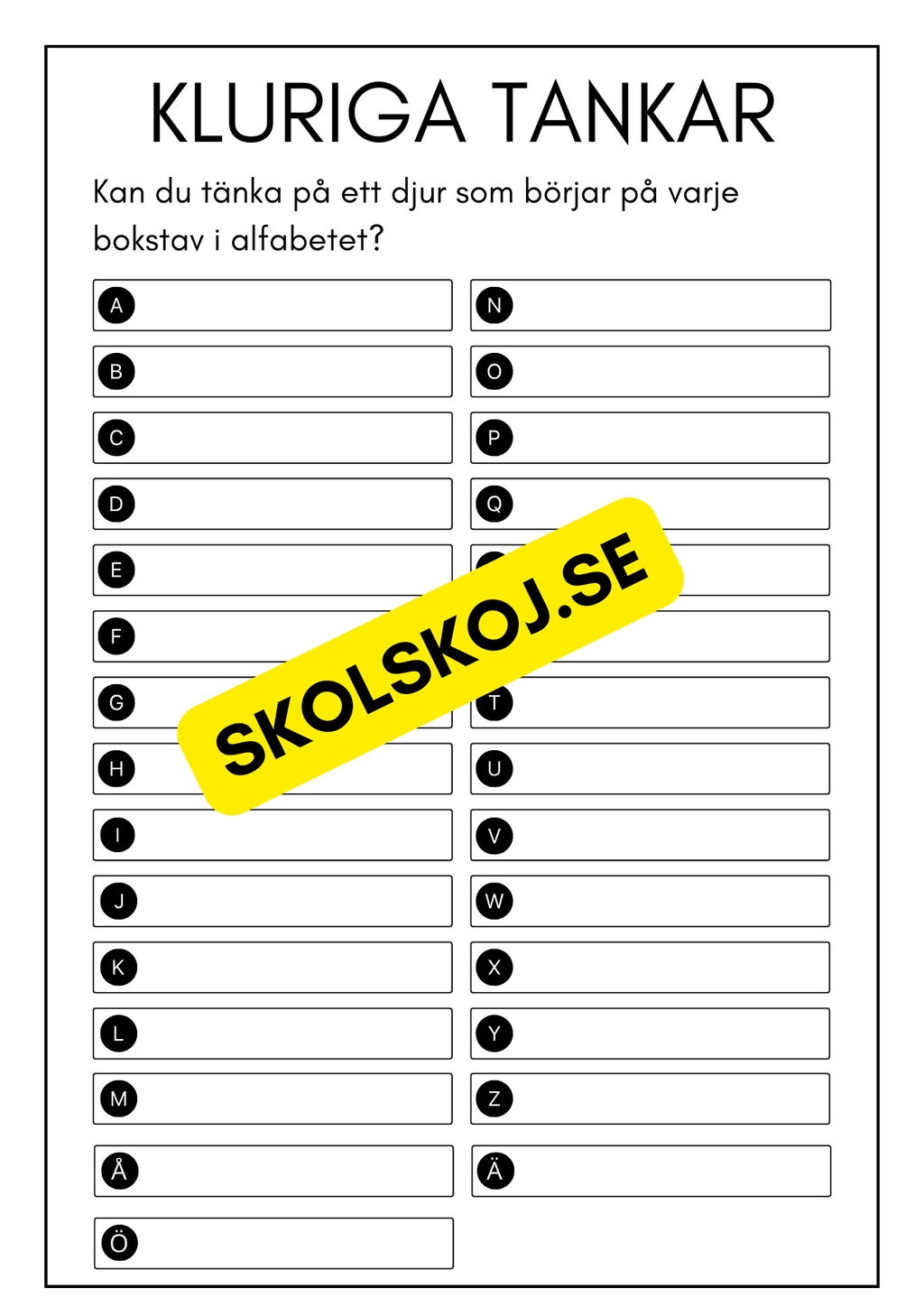 Fröken jag är klar - Blandade uppgifter