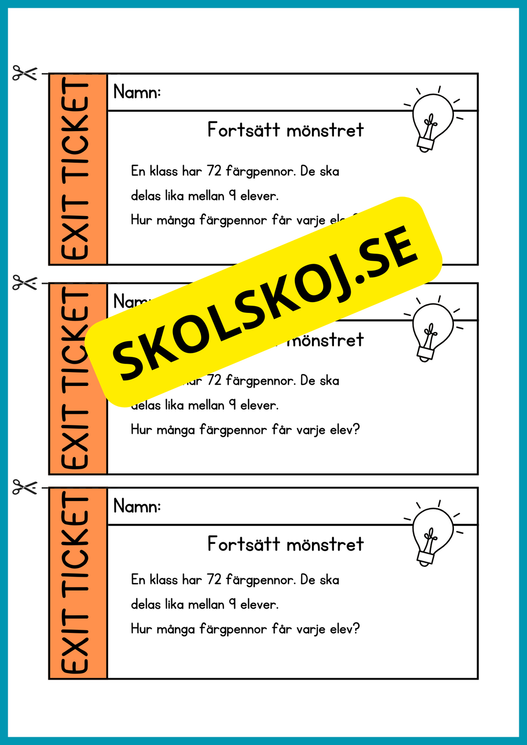 Exit ticket - Årskurs 4 - 5