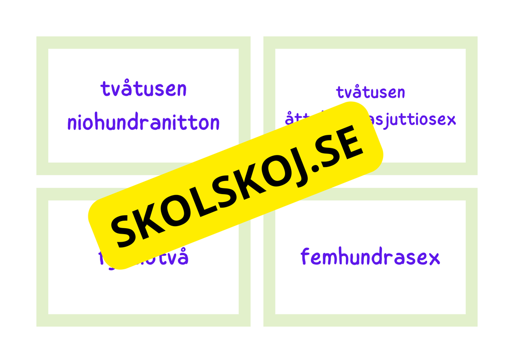 Att läsa siffror upp till 10 000