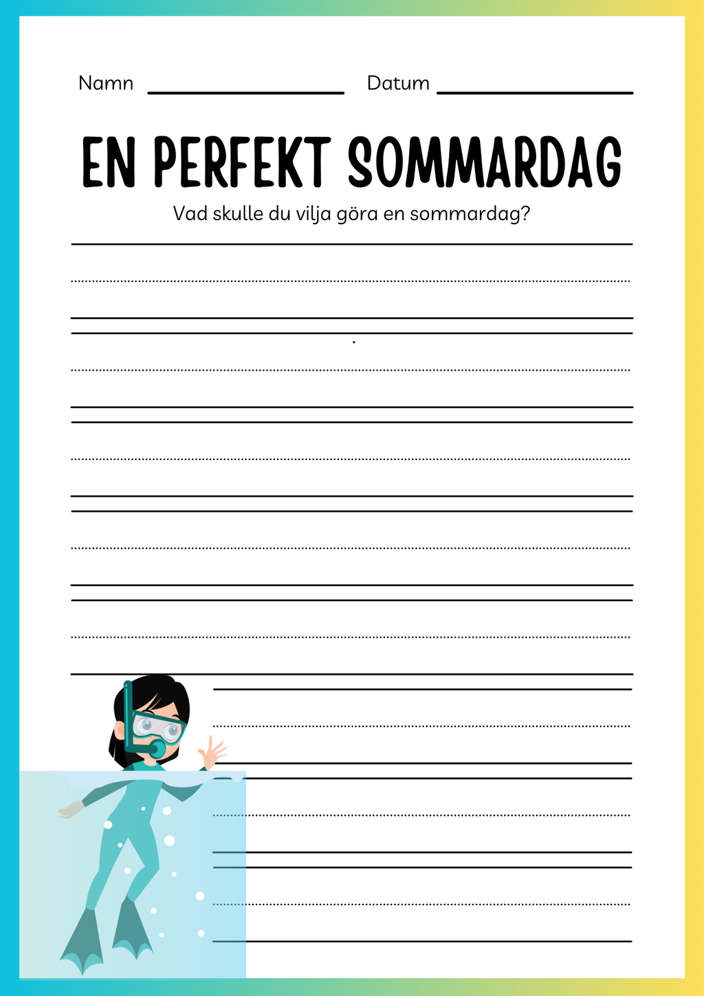 Jag lär mig skriva och räkna - Tema sommar