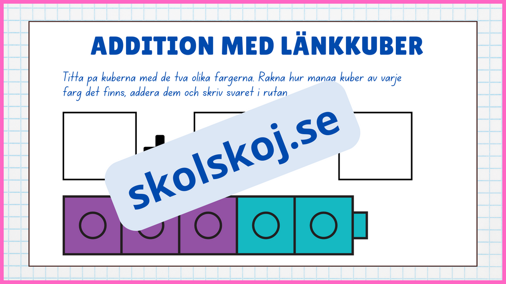 Addition med länkkuber - Enkel addition