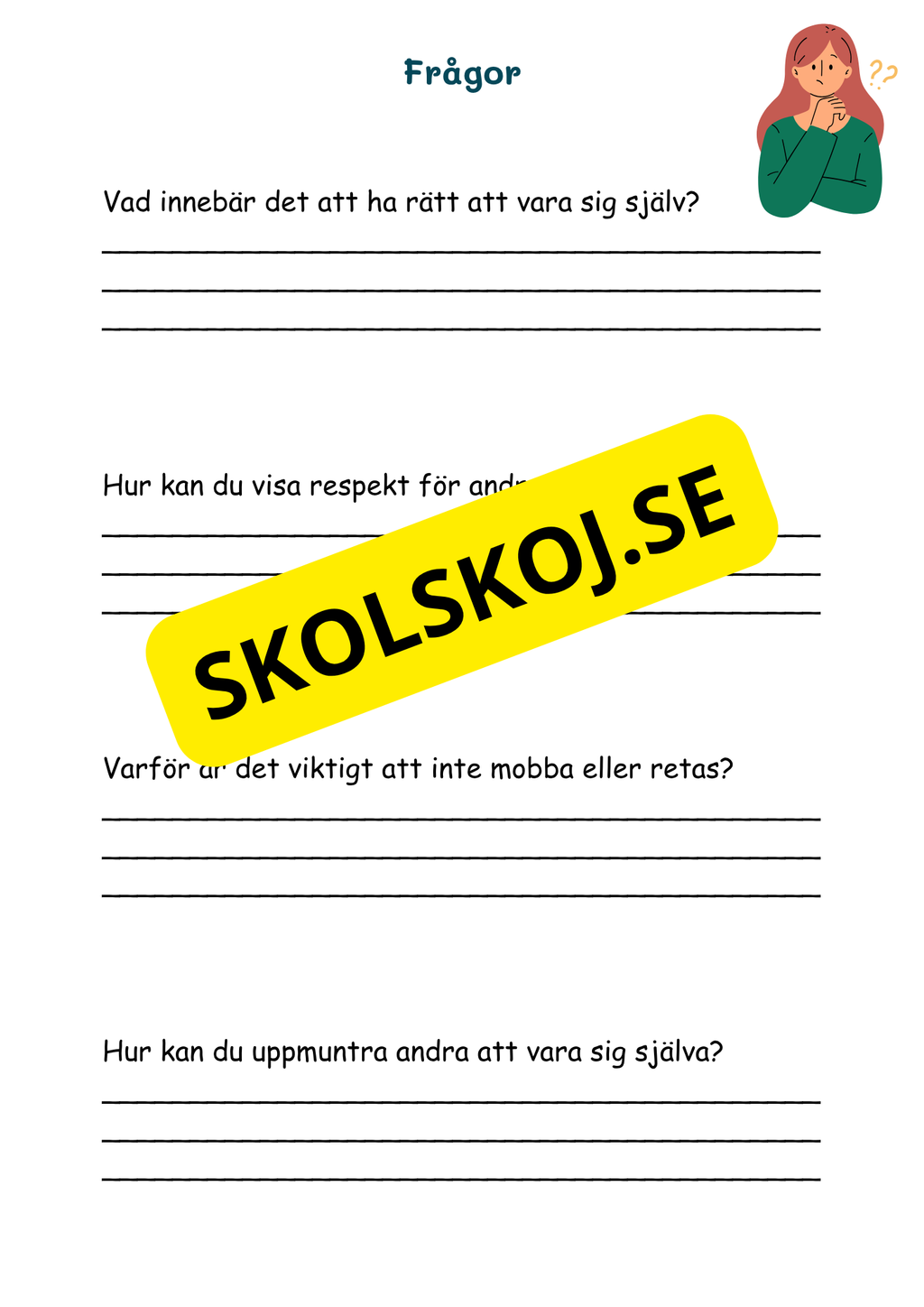 Att vara sig själv: Dina rättigheter och ansvar - Årskurs 4 - 6