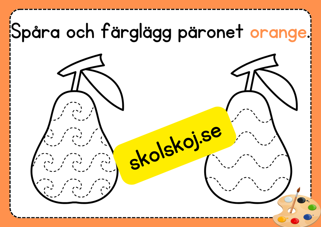 Spåra och färglägg frukter