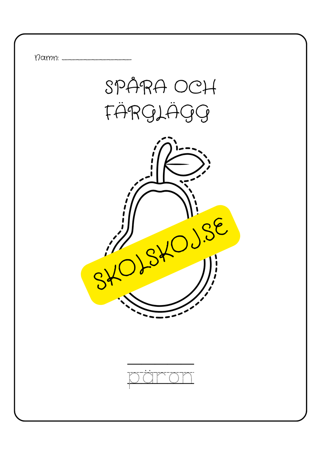 Spåra och färglägg - Tema frukter