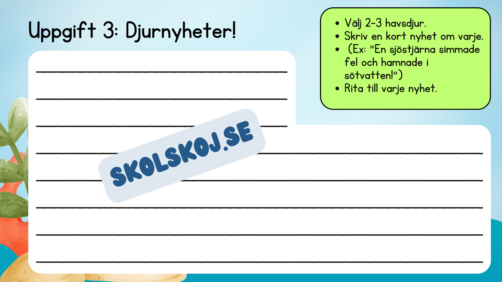 Roliga havsdjursfakta + roliga uppgifter