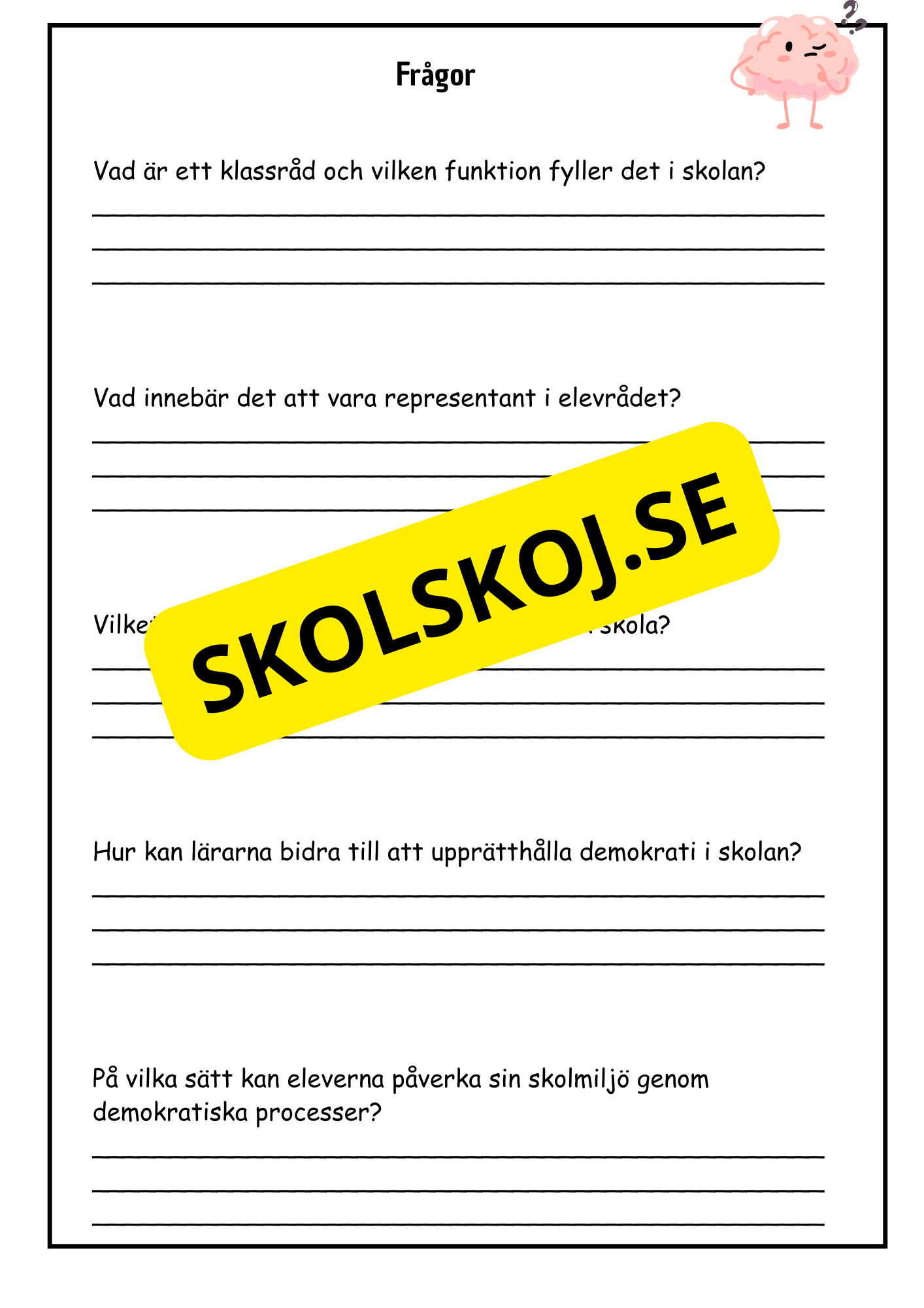 Vad är demokrati? - Årskurs 4 - 6 (18 sidor)