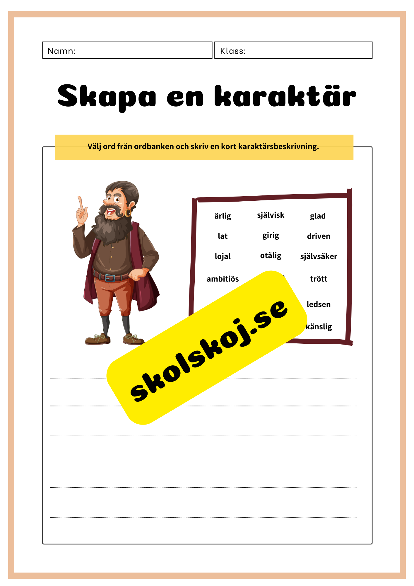 Skapa en karaktär
