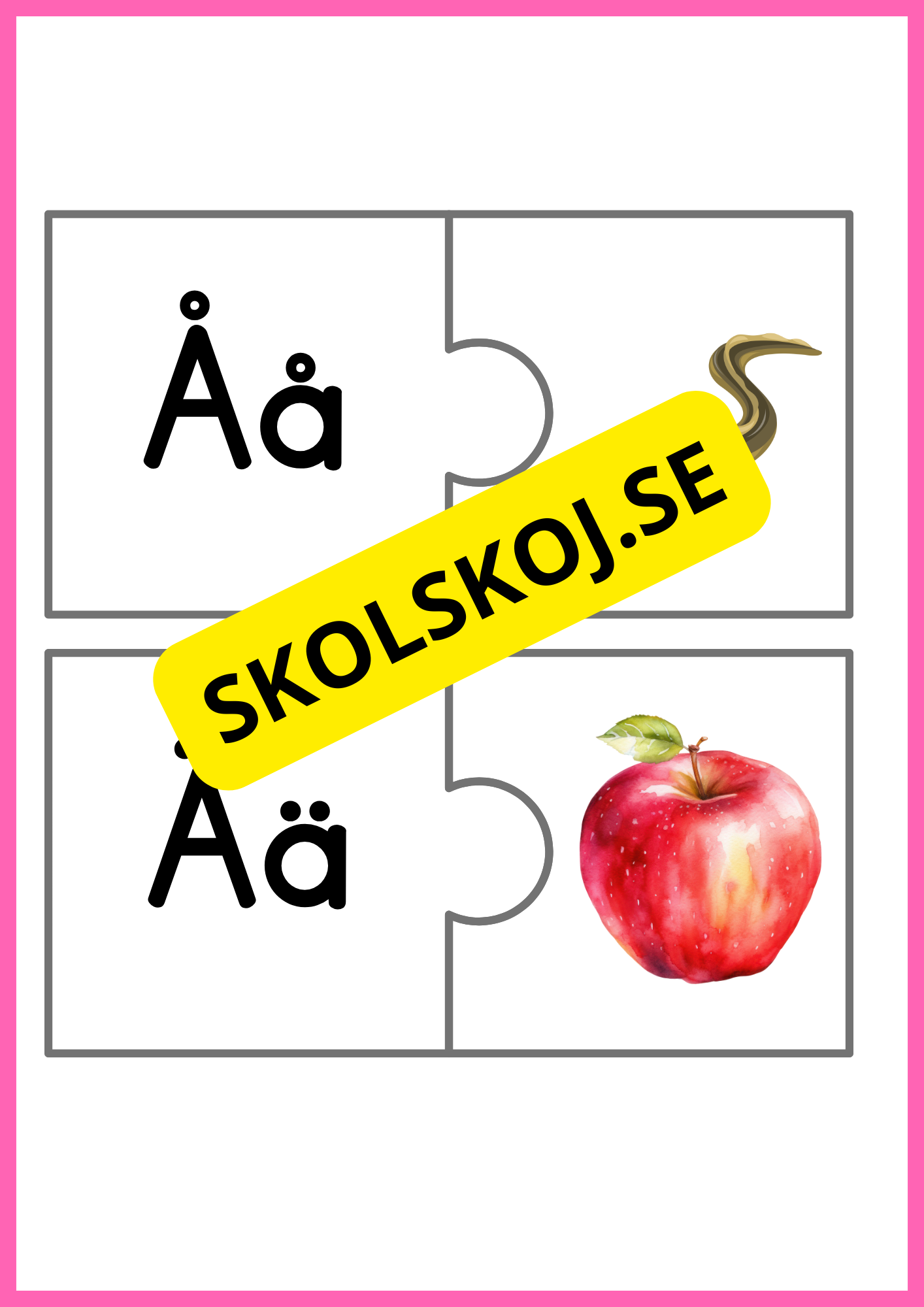 Pusselkort med bokstäver