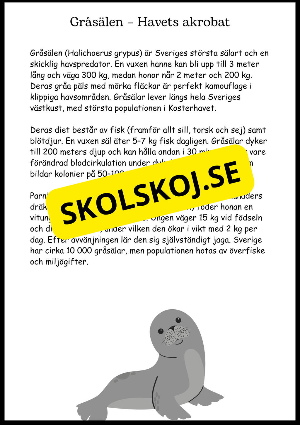 Sveriges landskapsdjur - Häfte - Årskurs 4 - 6 (17 sidor)