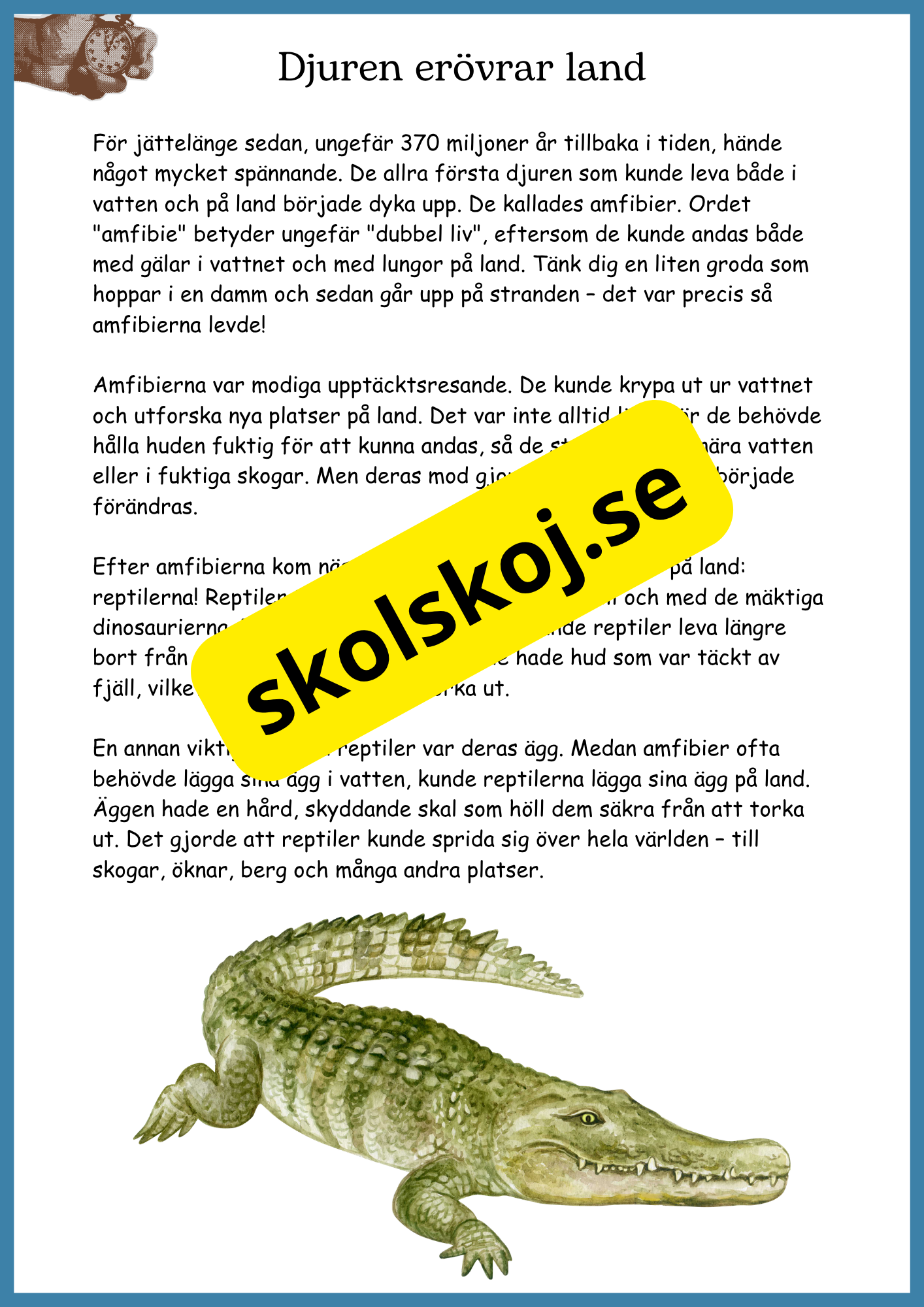 Livets fantastiska resa på jorden - Fakta + frågor - Åk 4 - 6