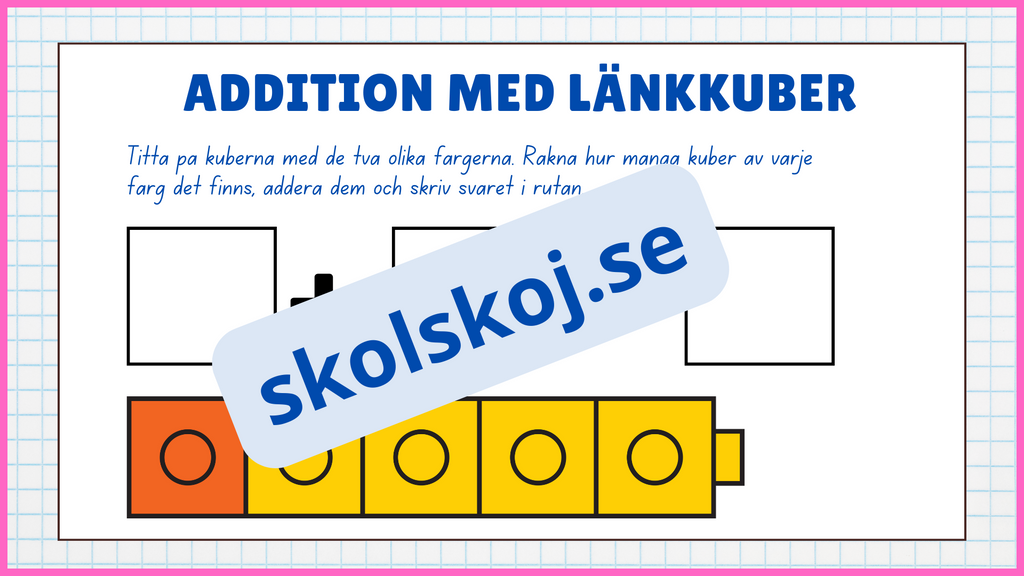 Addition med länkkuber - Enkel addition