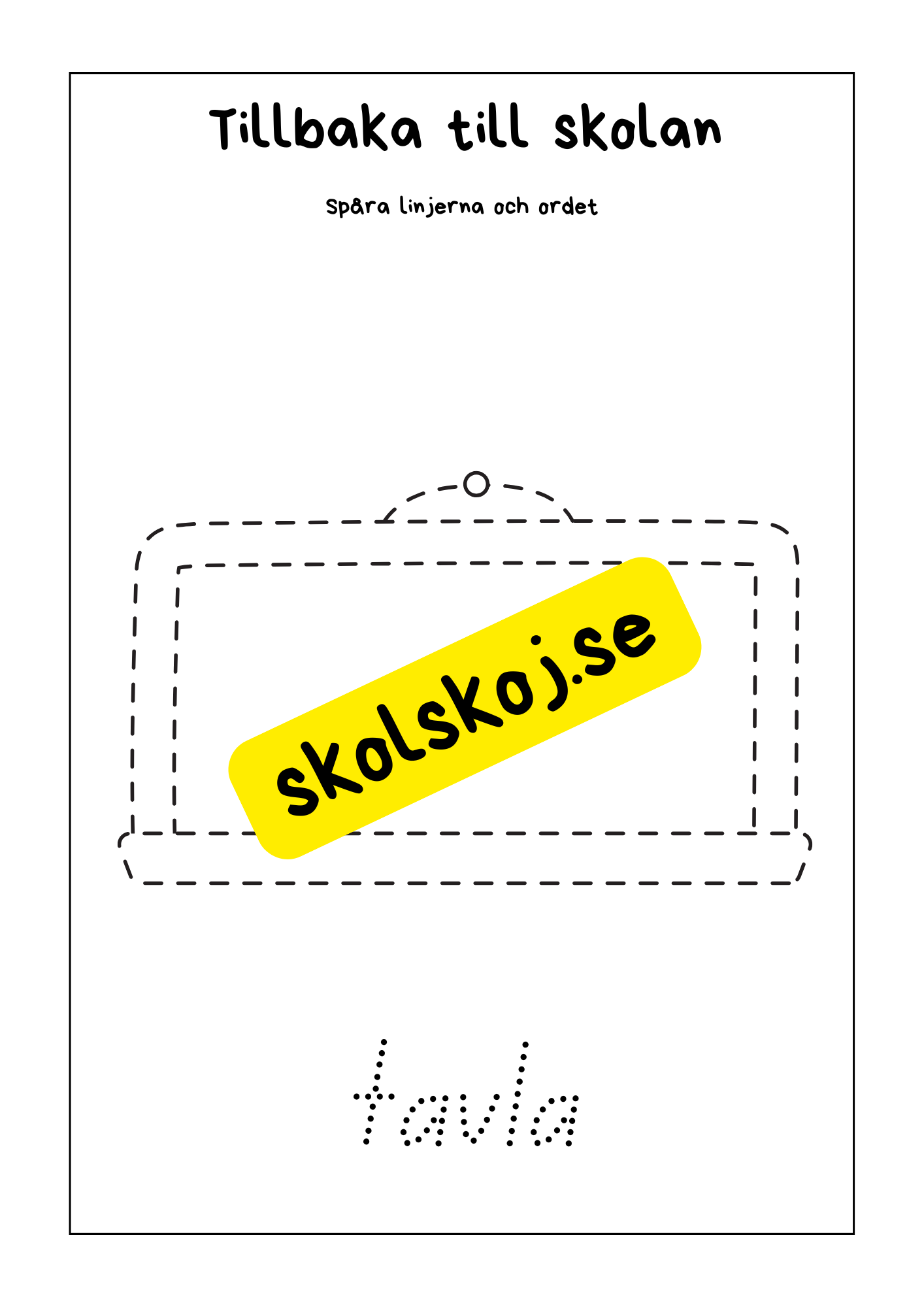 Tillbaka till skolan - Skrivträning