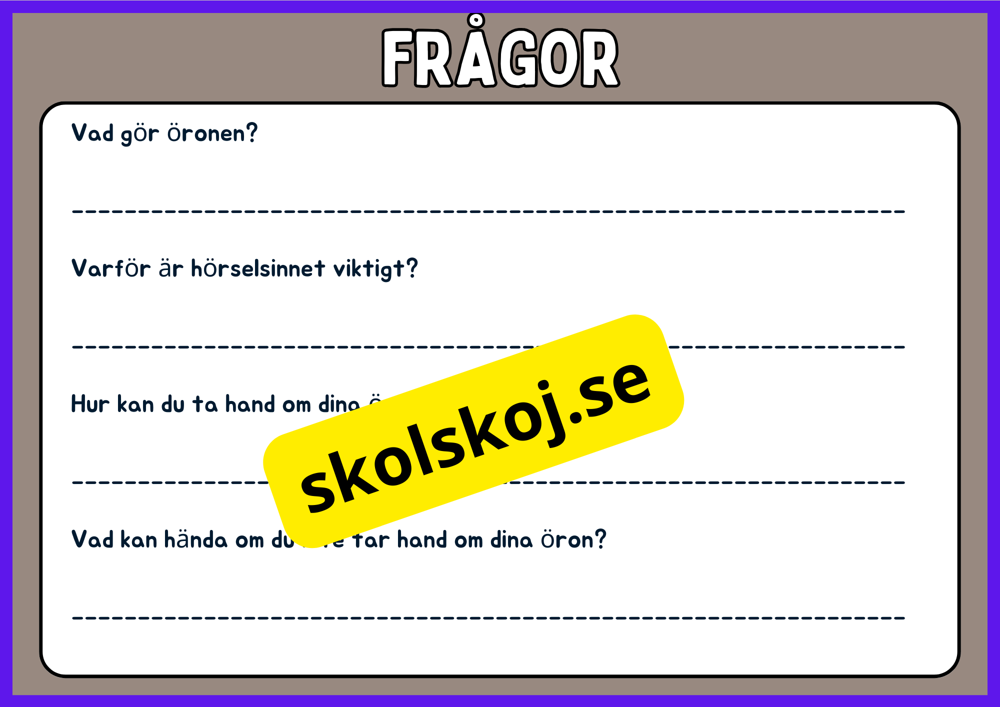 Hörsel - Presentation - Frågor