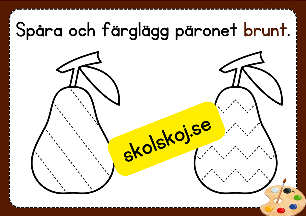 Spåra och färglägg frukter