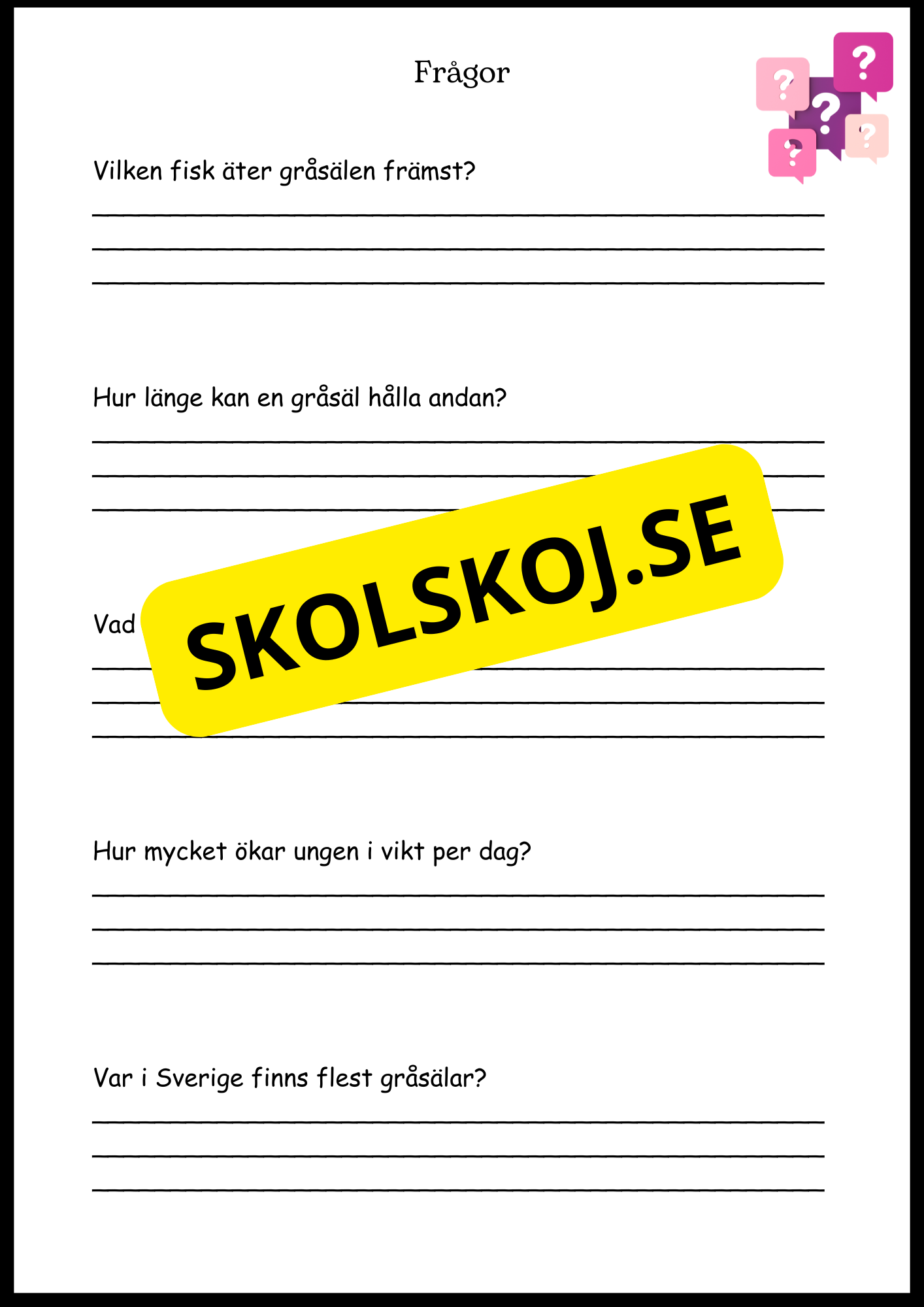 Sveriges landskapsdjur - Häfte - Årskurs 4 - 6 (17 sidor)