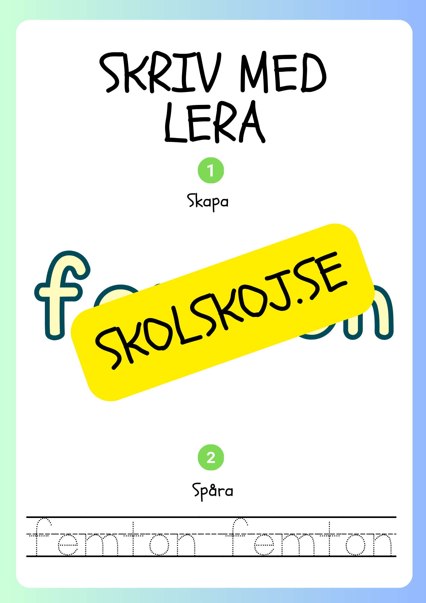 Skriv med lera - Siffror och tal - 1 - 20
