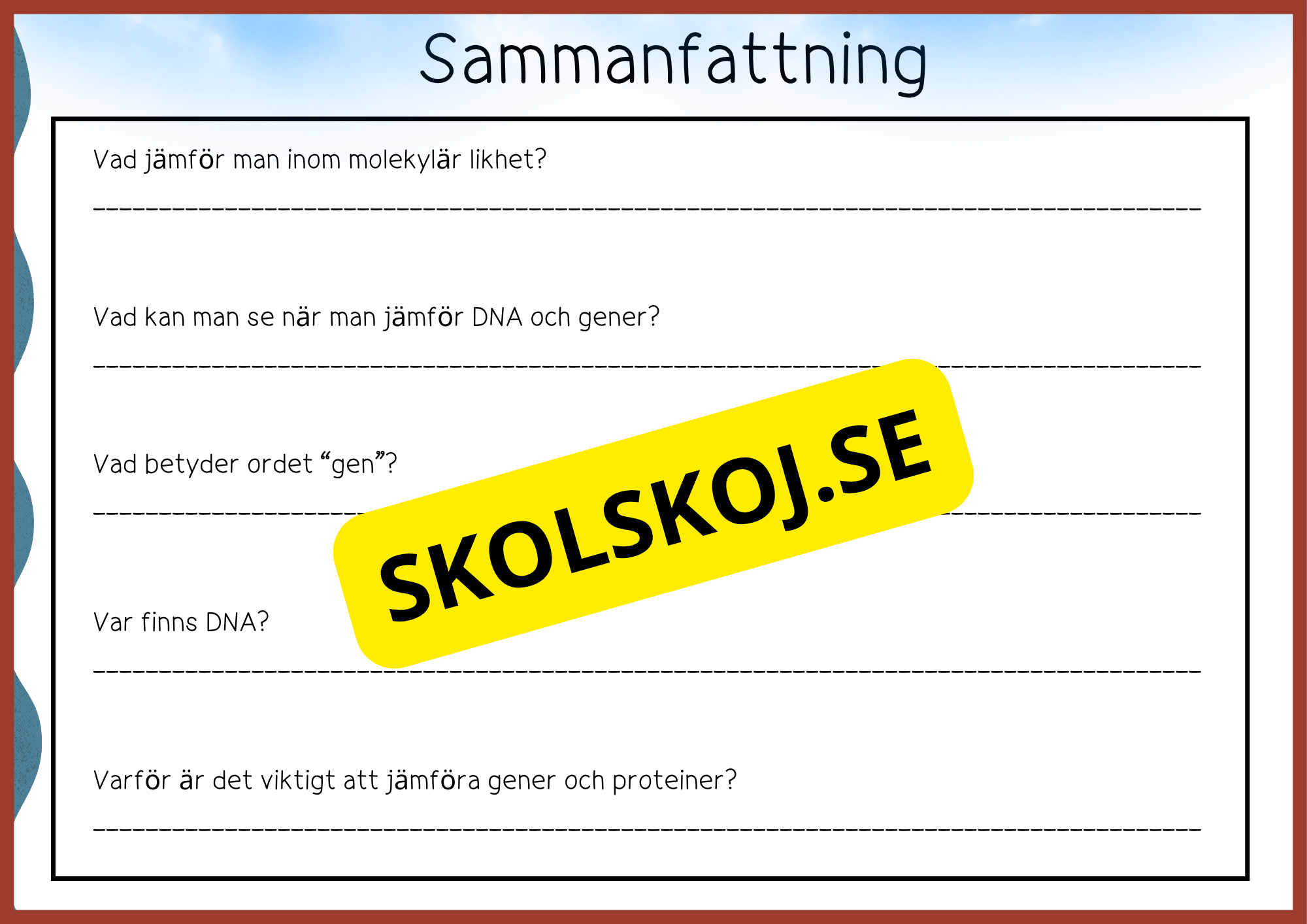 Evolution - Faktatext + frågor