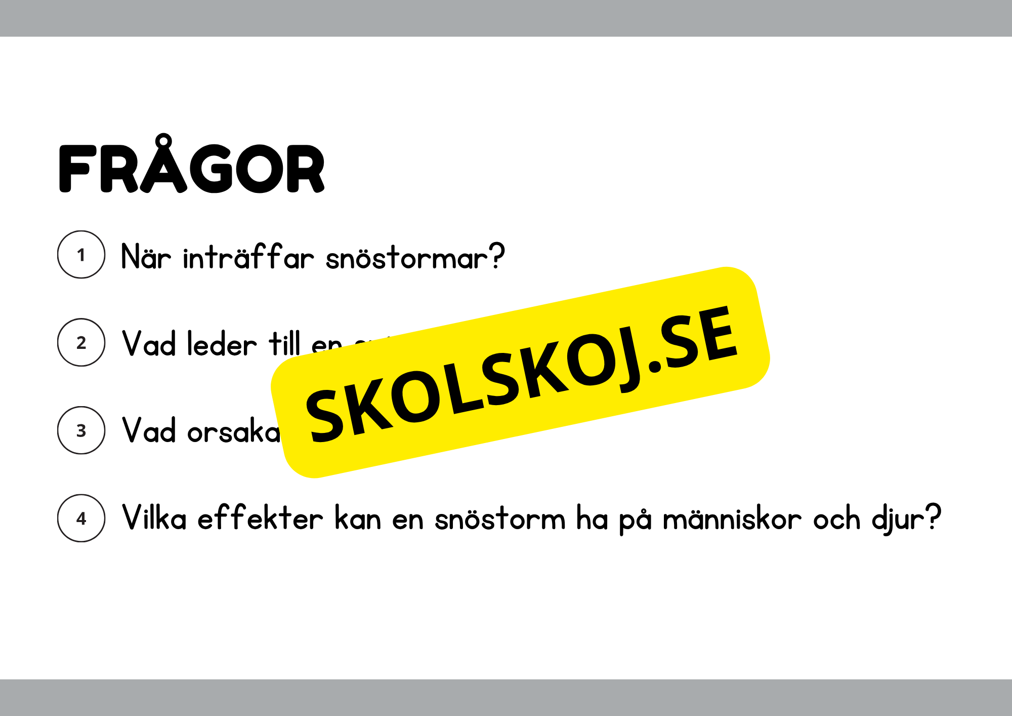 Naturliga katastrofer - Läsförståelse