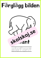 Färglägg bilderna - Skriv ordet