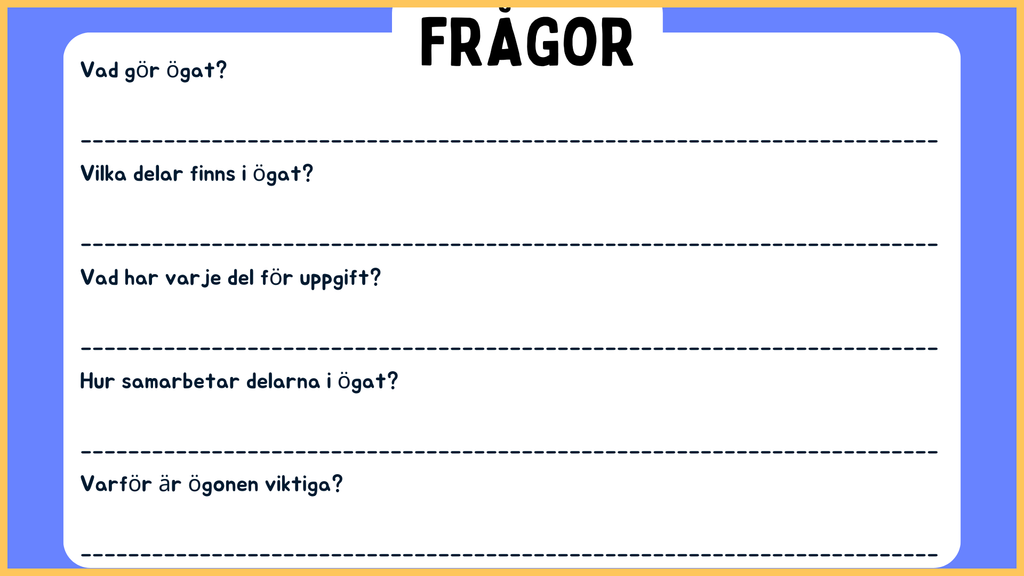 Hur är ögat uppbyggt? - Årskurs 4 - 9 (15 sidor)