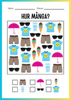 Jag lär mig skriva och räkna - Tema sommar