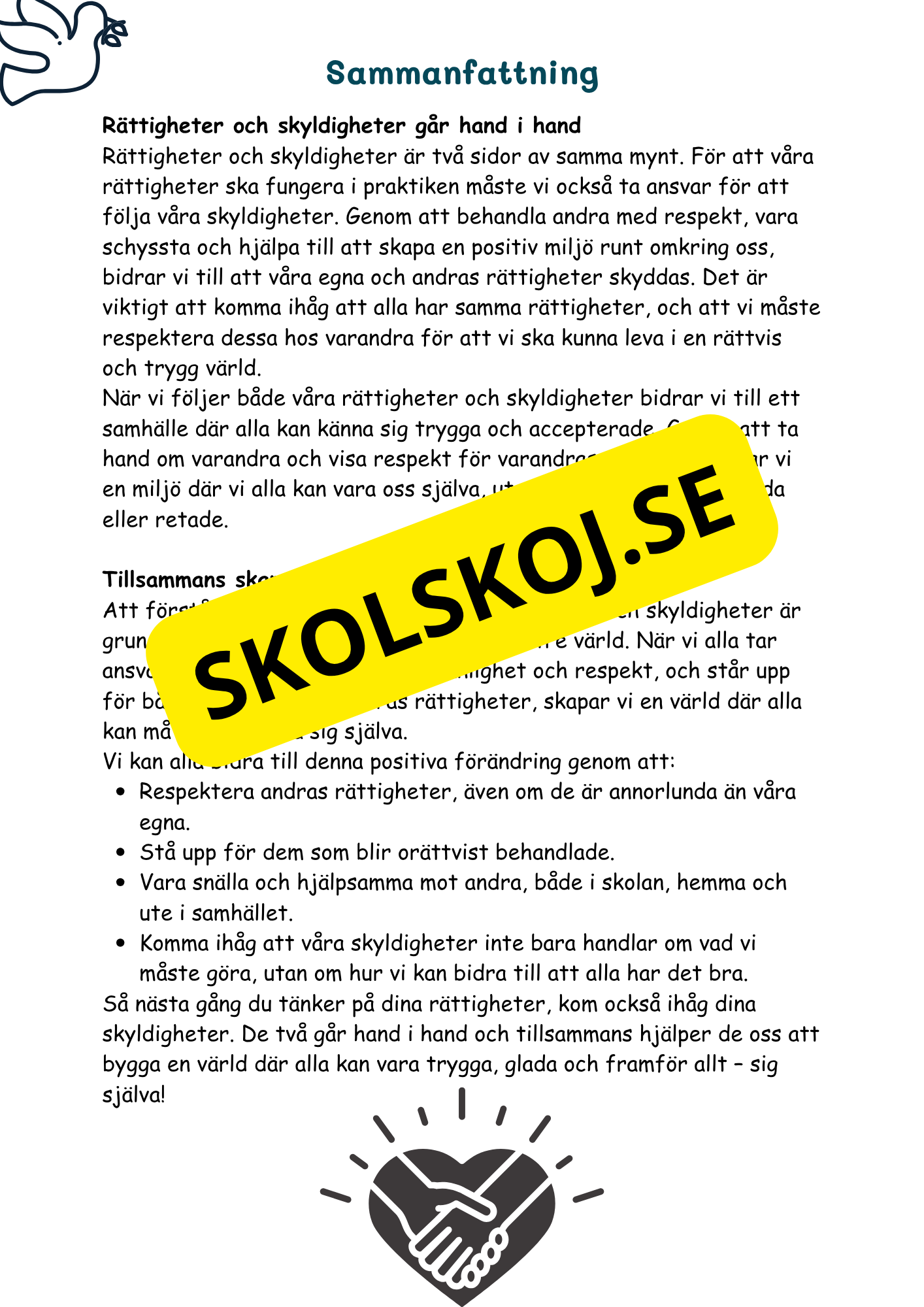 Att vara sig själv: Dina rättigheter och ansvar - Årskurs 4 - 6