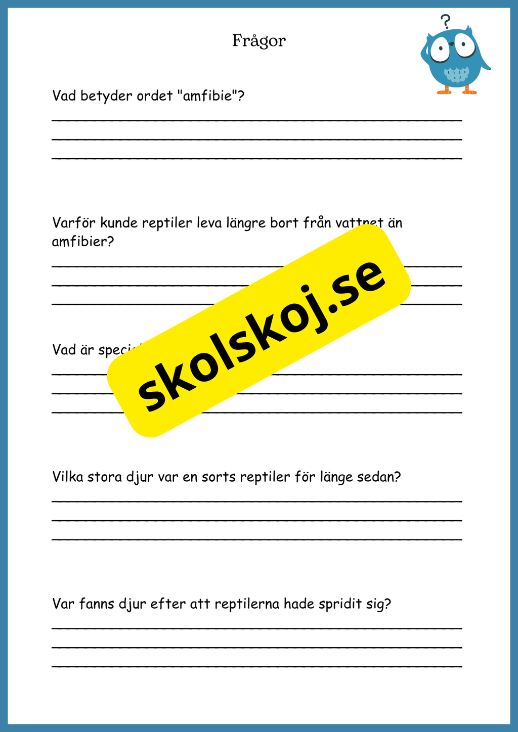 Livets fantastiska resa på jorden - Fakta + frågor - Åk 4 - 6