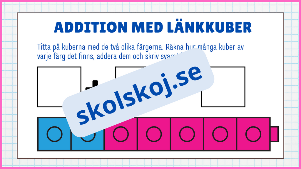 Addition med länkkuber - Enkel addition