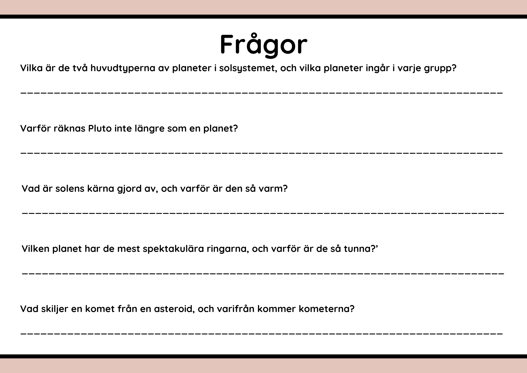 Fakta om solsystemet