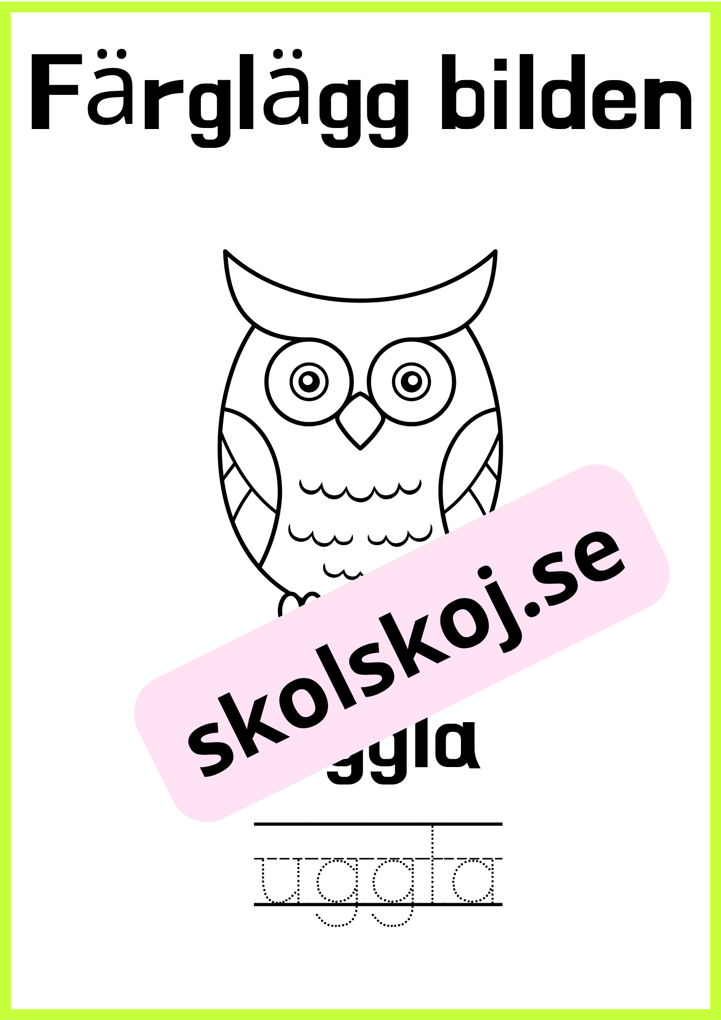 Färglägg bilderna - Skriv ordet