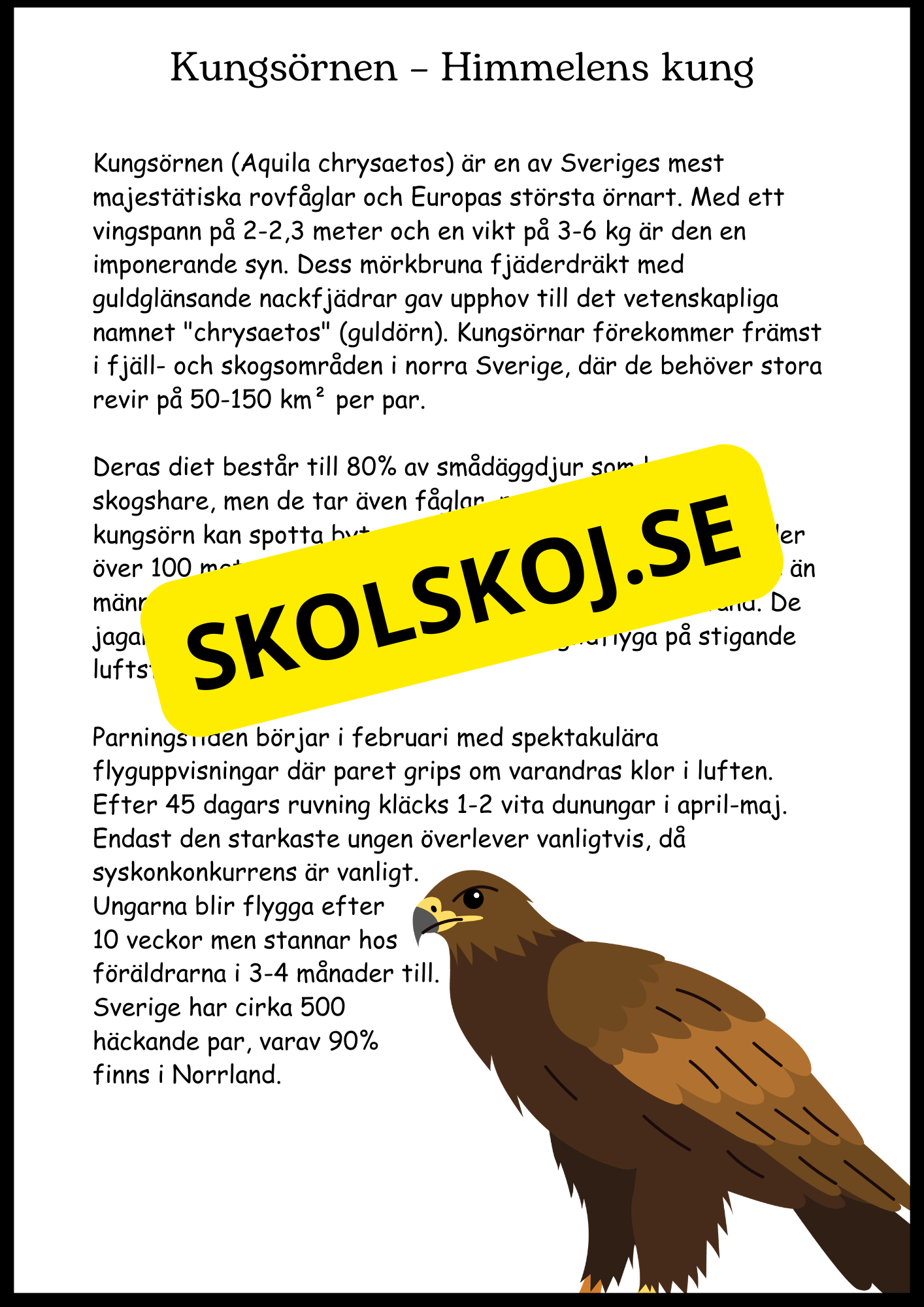 Sveriges landskapsdjur - Häfte - Årskurs 4 - 6 (17 sidor)