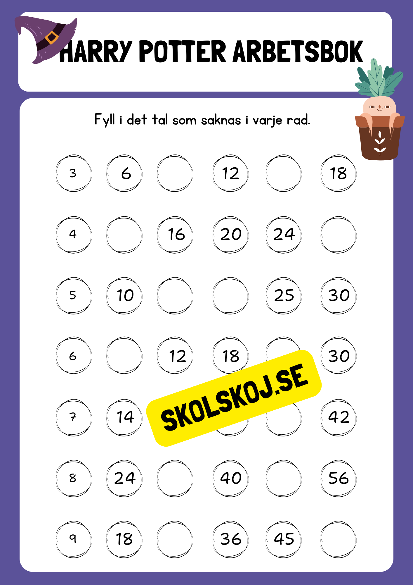 Harry potter - Arbetsbok (21 s) - Fk - Åk 2