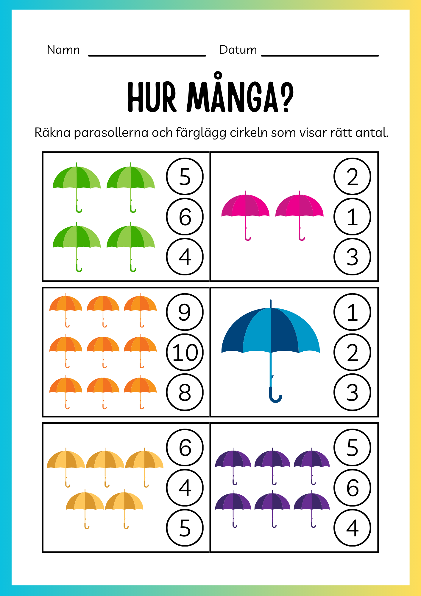 Jag lär mig skriva och räkna - Tema sommar