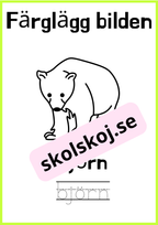 Färglägg bilderna - Skriv ordet