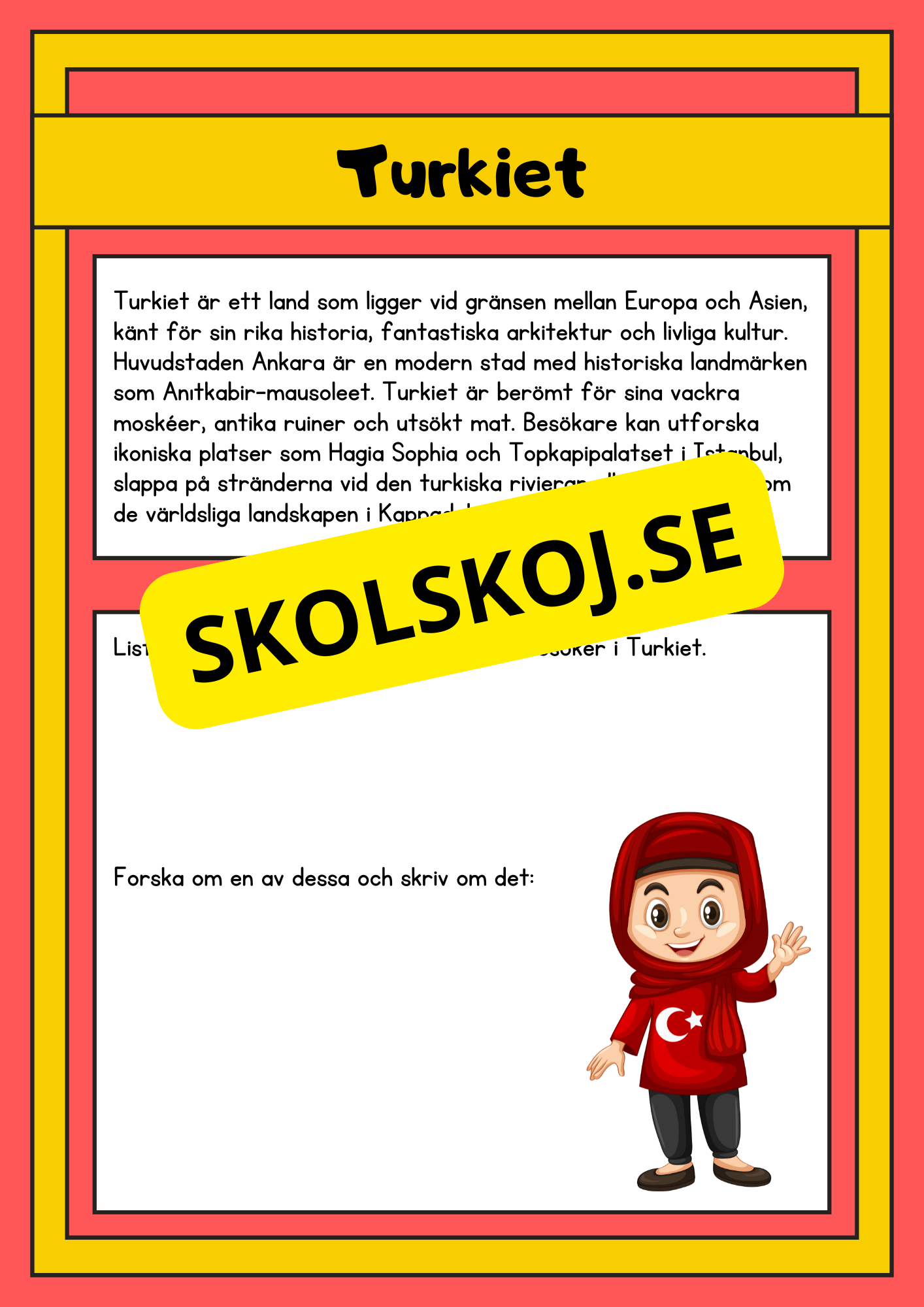 Upptäck världen - Fakta och läsförståelse - 29 sidor