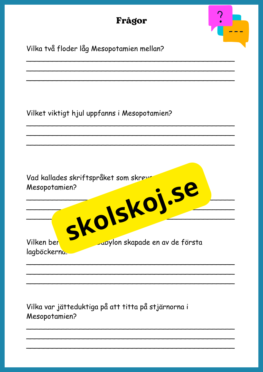 Antikens värld: En tidsresa runt Medelhavet + frågor - Åk 4 - 9