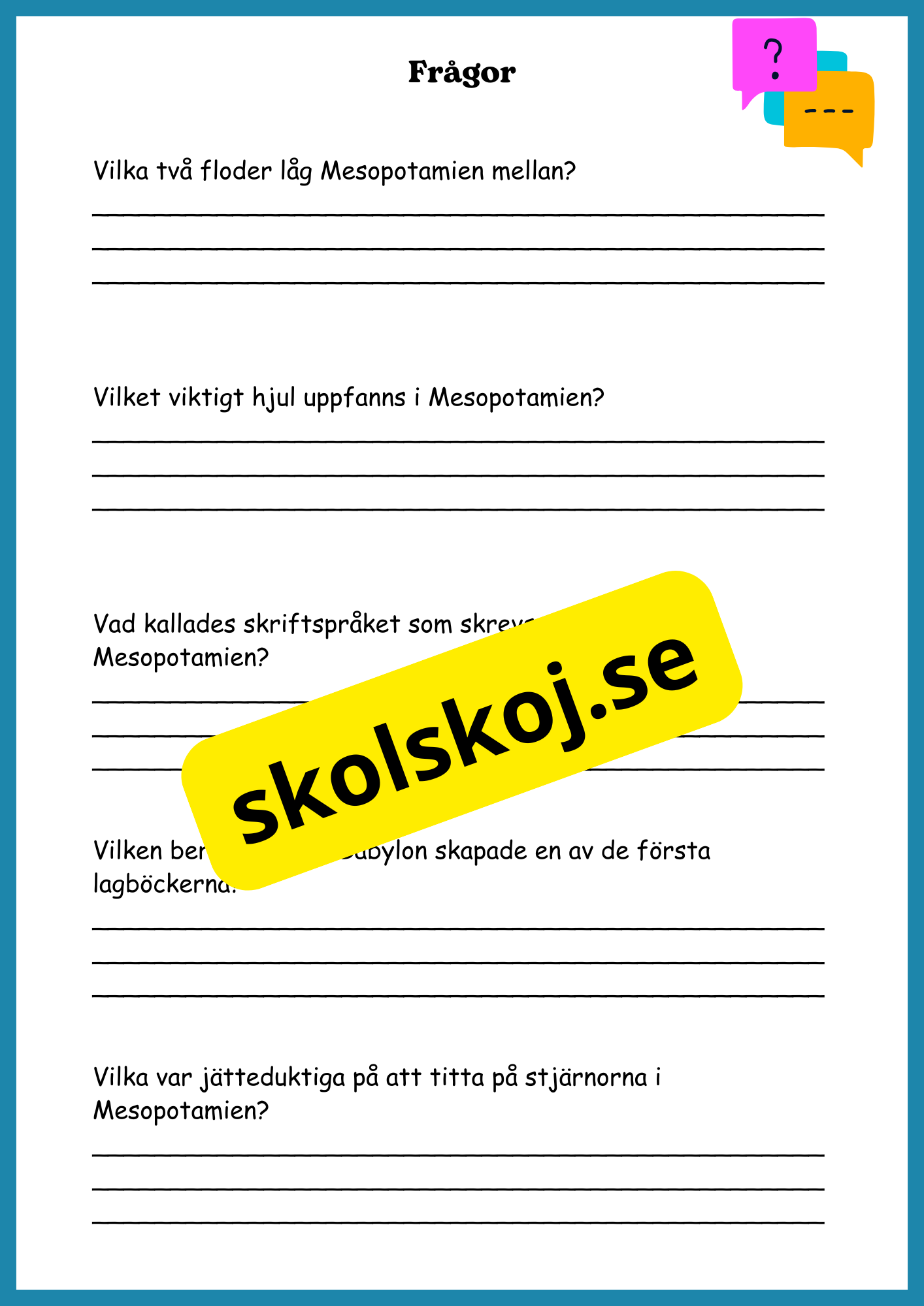 Antikens värld: En tidsresa runt Medelhavet + frågor - Åk 4 - 9