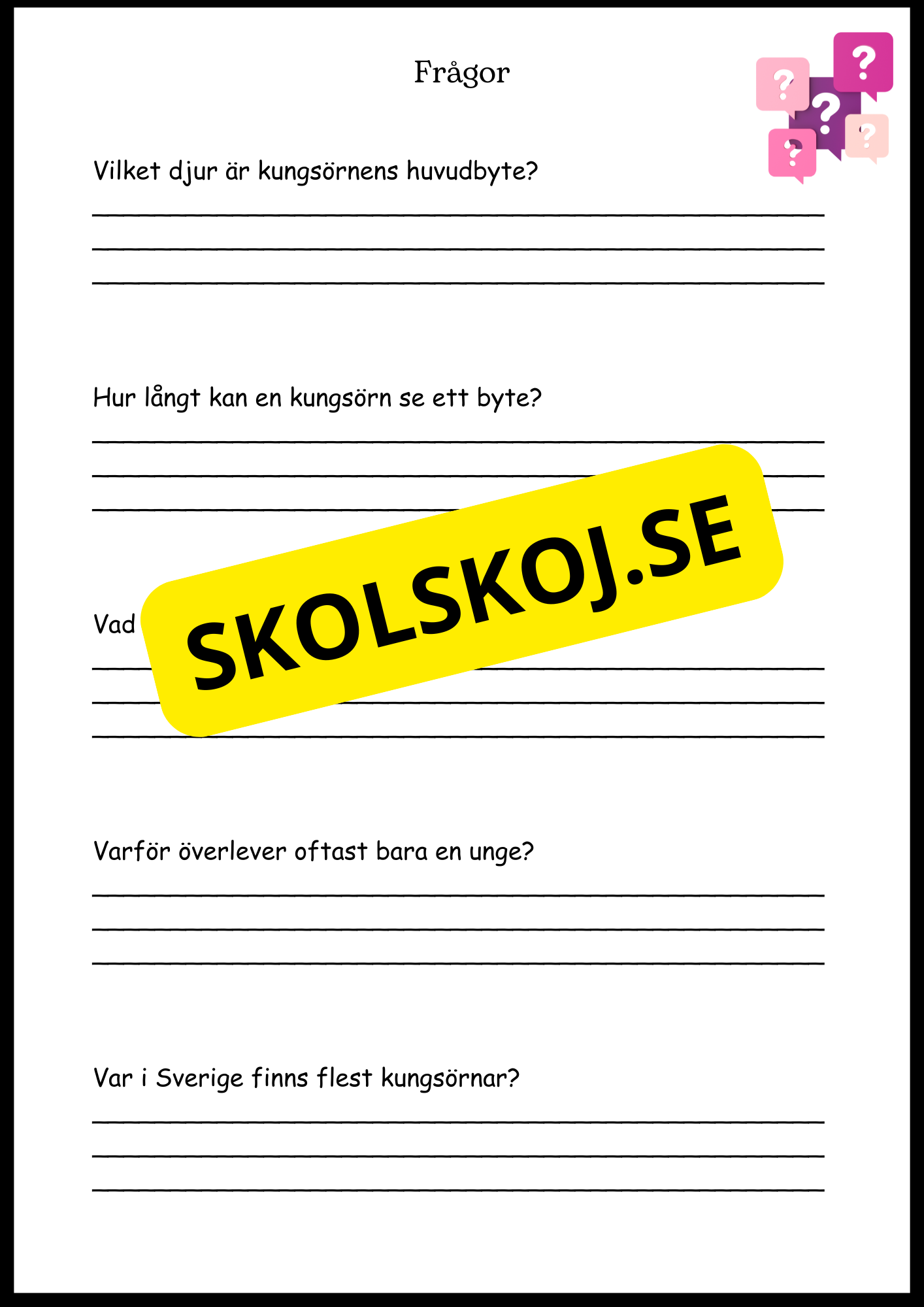 Sveriges landskapsdjur - Häfte - Årskurs 4 - 6 (17 sidor)