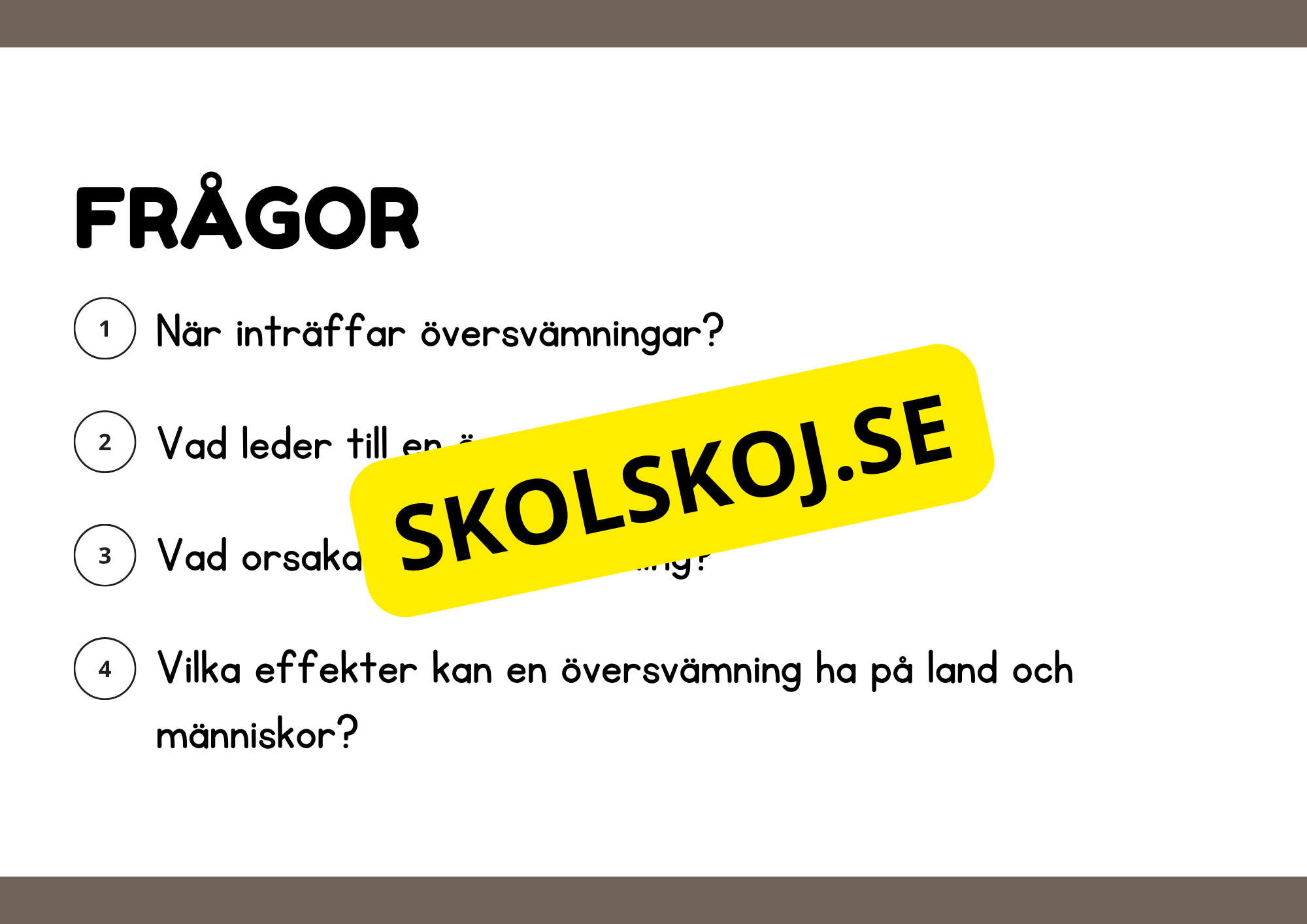 Naturliga katastrofer - Läsförståelse