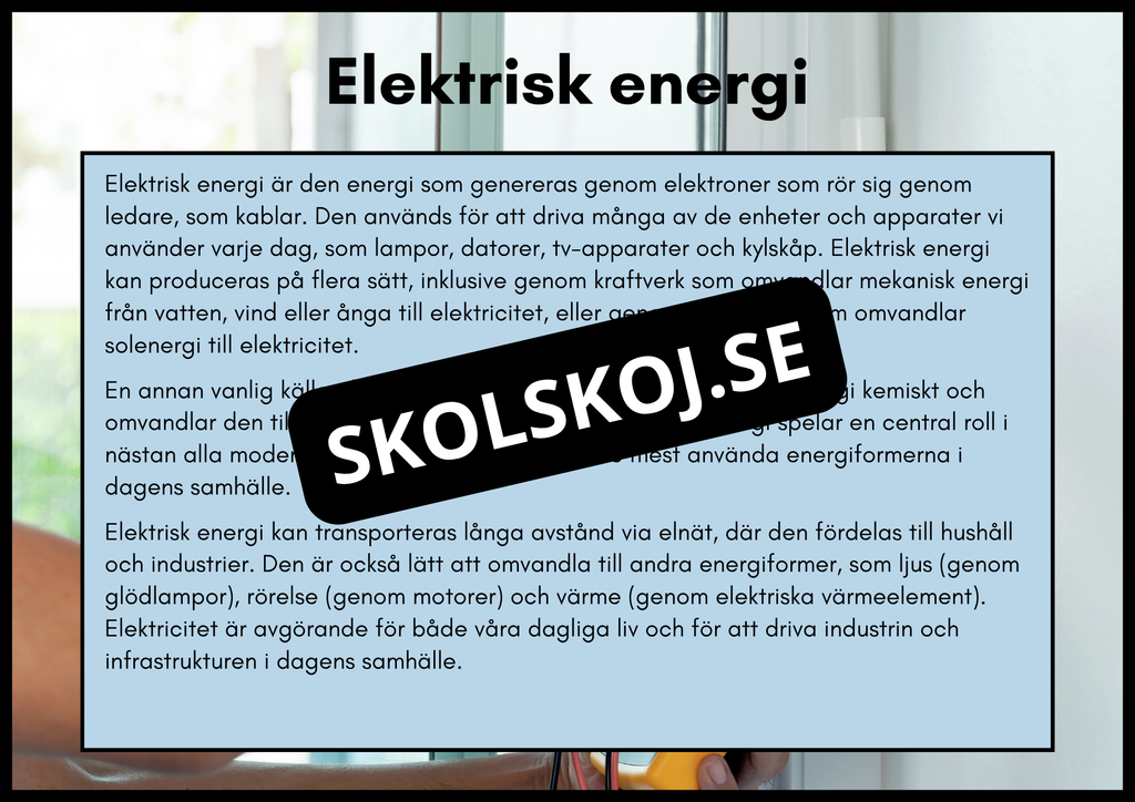 Typer av energi - Häfte - Åk 4 - 6