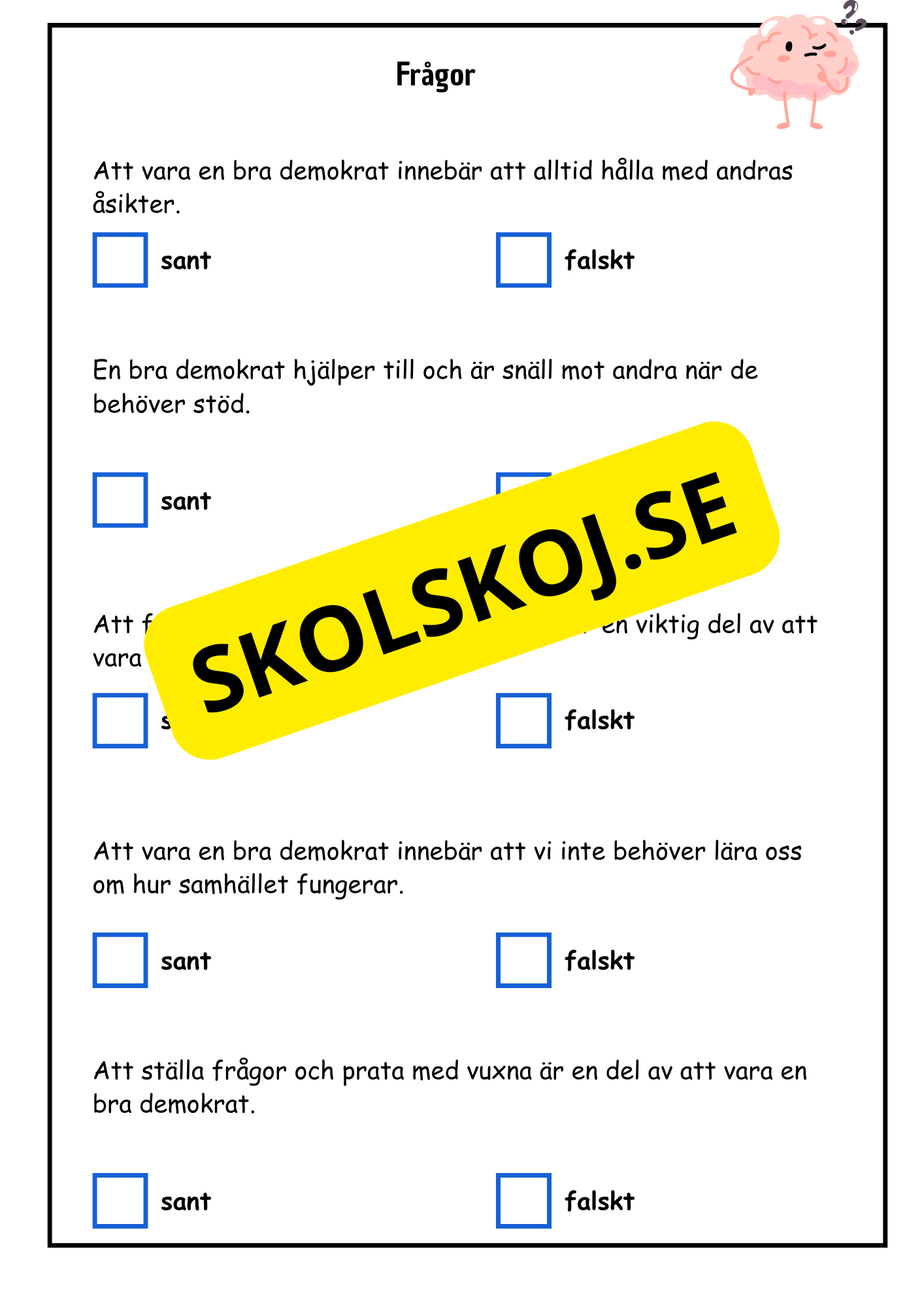 Vad är demokrati? - Årskurs 4 - 6 (18 sidor)