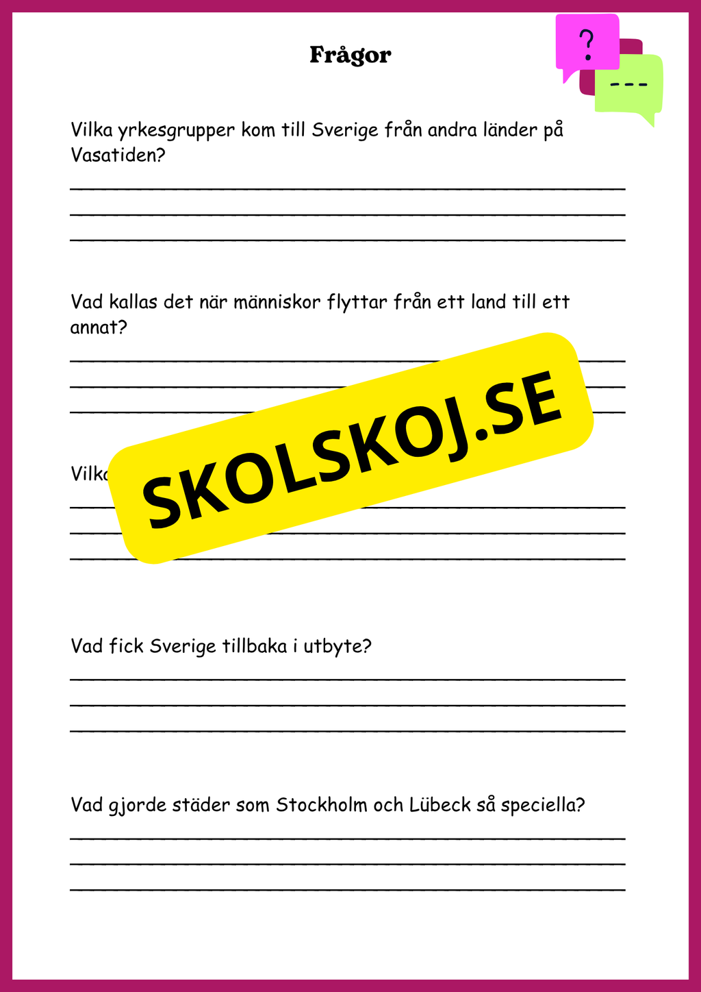 Vasatiden - Kungar, krig och vardagsliv - Årskurs 4 - 6