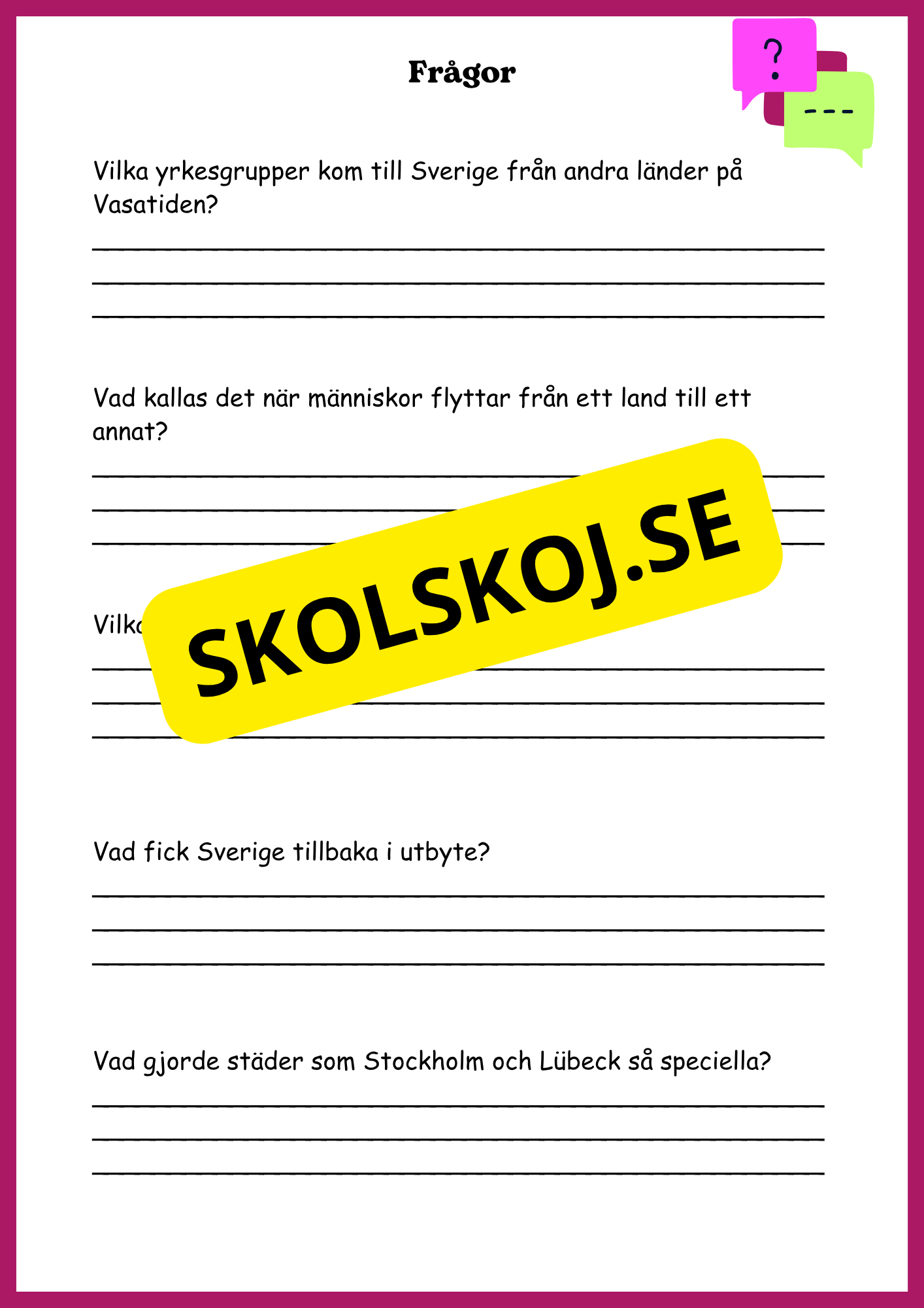 Vasatiden - Kungar, krig och vardagsliv - Årskurs 4 - 6