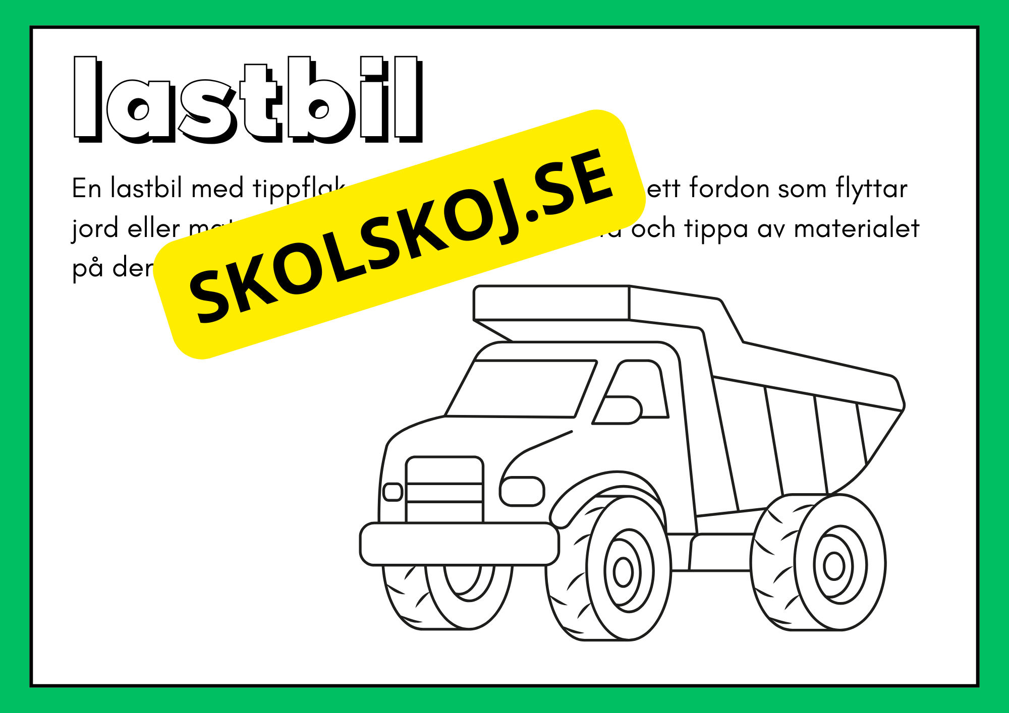 Fordon - Målarbok och fakta