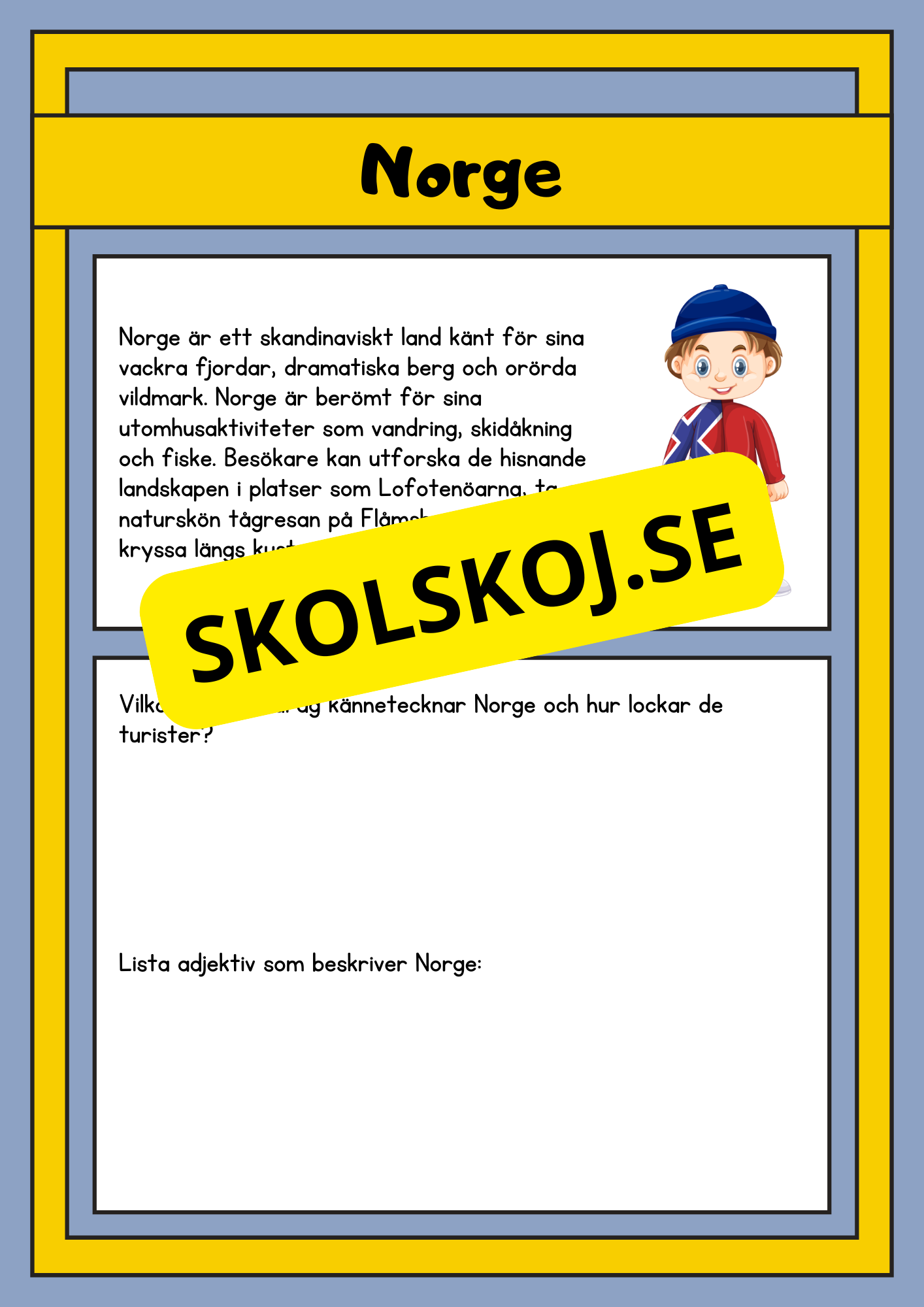 Upptäck världen - Fakta och läsförståelse - 29 sidor